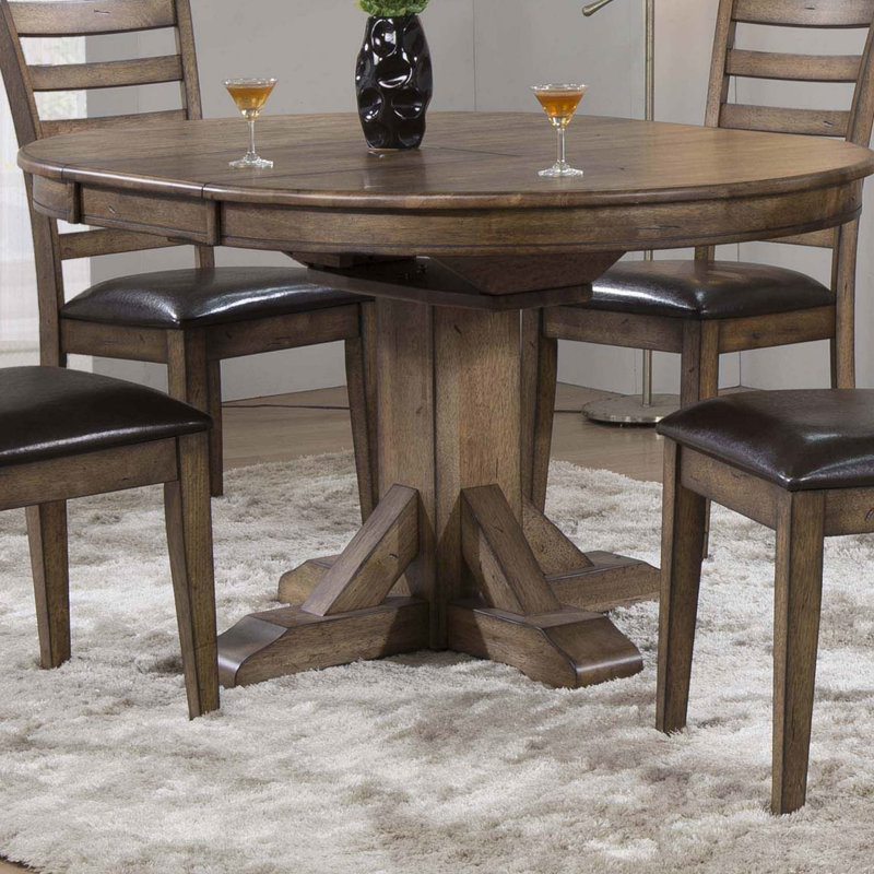 Millwood Pines Stahl Extendable Solid Wood Dining Table & Reviews ...
